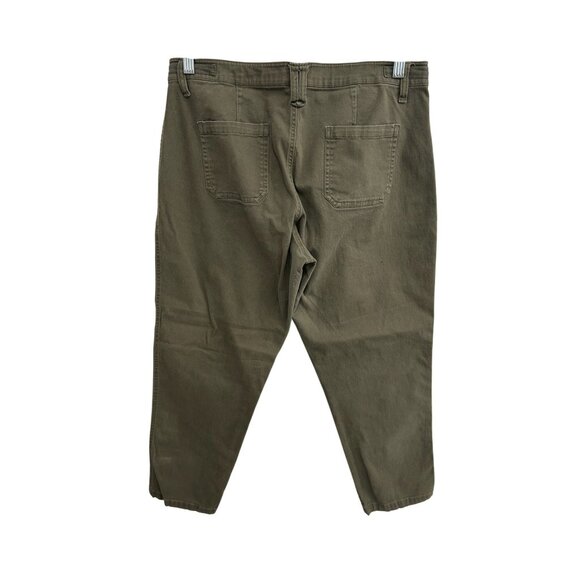 Jones New York Straight Leg Mid Rise Chino Pants Olive Green Sz 12 Utility - Picture 2 of 12